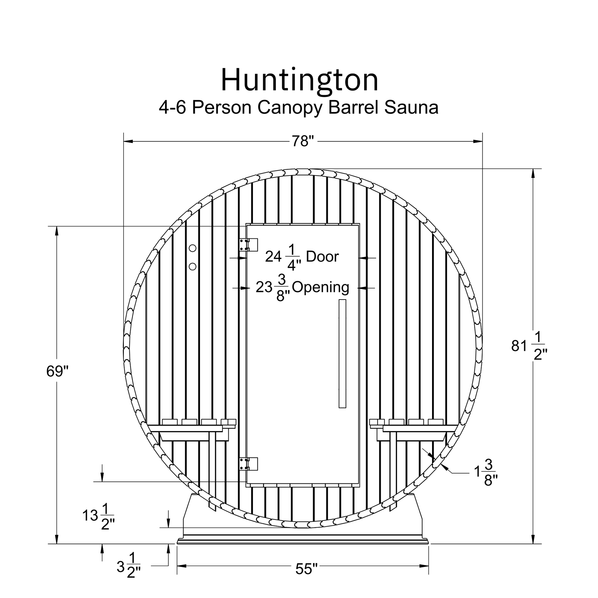 Almost Heaven Huntington 6 Person Canopy Barrel Sauna - photo 7