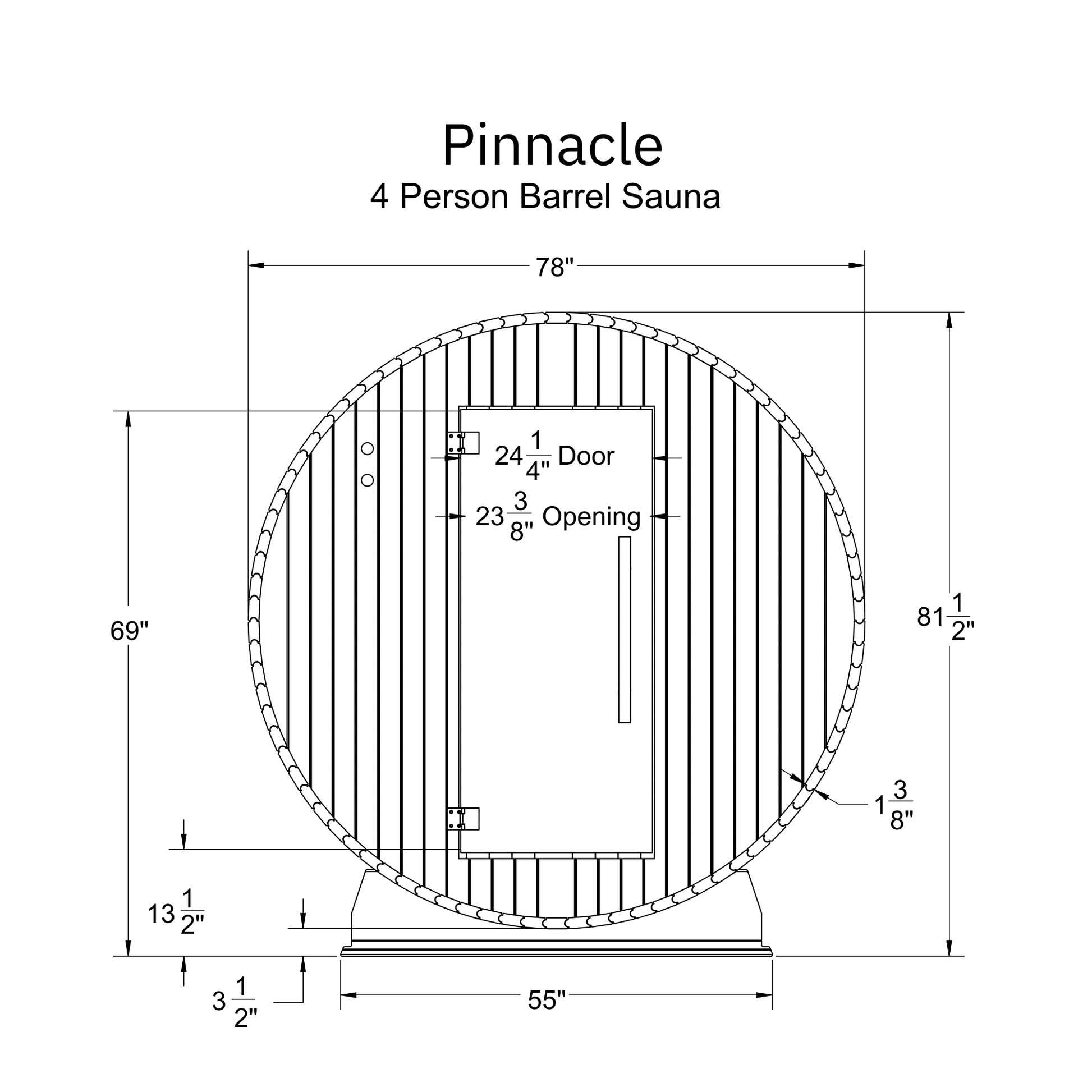 Almost Heaven Pinnacle 4 Person Classic Barrel Sauna - photo 8