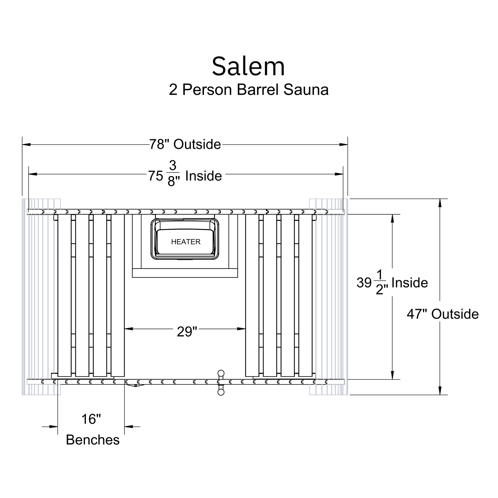 Almost Heaven Salem 2 Person Classic Barrel Sauna - photo 8