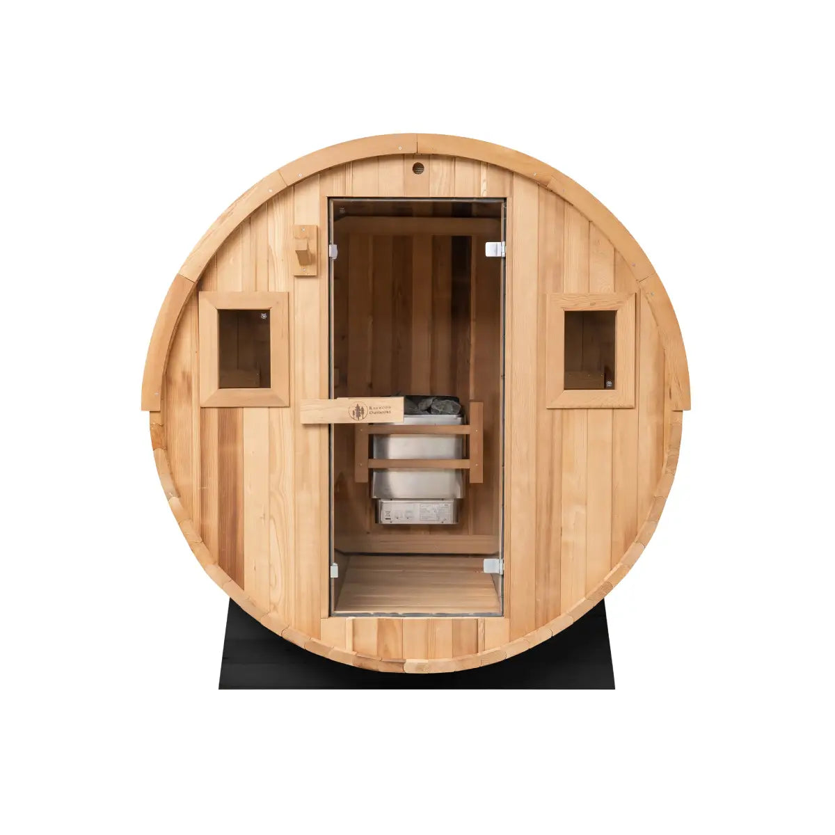 Barrel Outdoor Sauna - 6 Person w/ Harvia KIP 8kW Wi-Fi Heater Redwood Outdoors BarrelOutdoorSauna-6Personw_HarviaKIP8kWWi-FiHeaterbyRedwoodOutdoors_1.webp