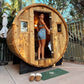 Barrel Outdoor Sauna - 6 Person w/ Harvia KIP 8kW Wi-Fi Heater Redwood Outdoors BarrelOutdoorSauna-6Personw_HarviaKIP8kWWi-FiHeaterbyRedwoodOutdoors_4.webp