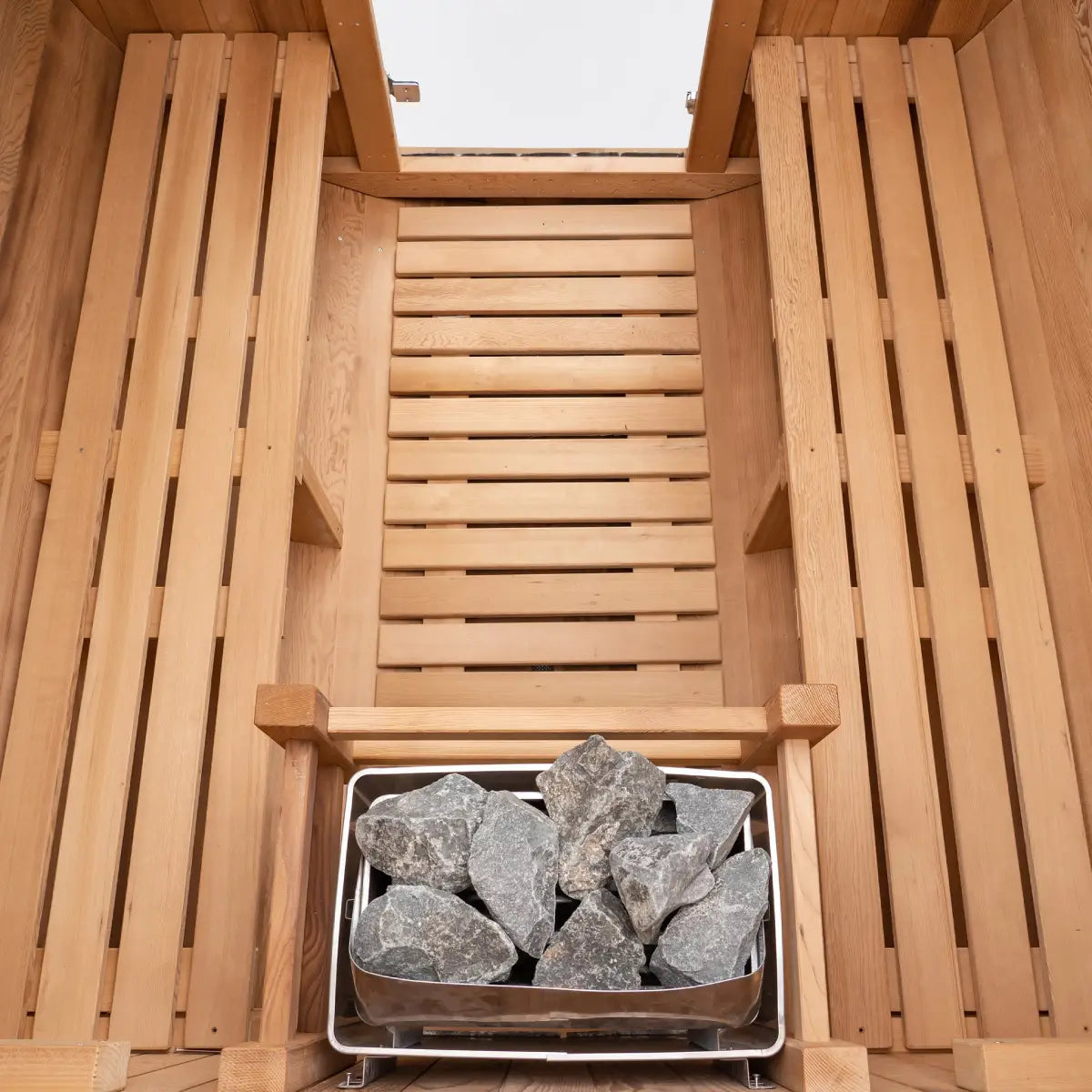 Barrel Outdoor Sauna - 6 Person w/ Harvia KIP 8kW Wi-Fi Heater Redwood Outdoors BarrelOutdoorSauna-6Personw_HarviaKIP8kWWi-FiHeaterbyRedwoodOutdoors_5.webp