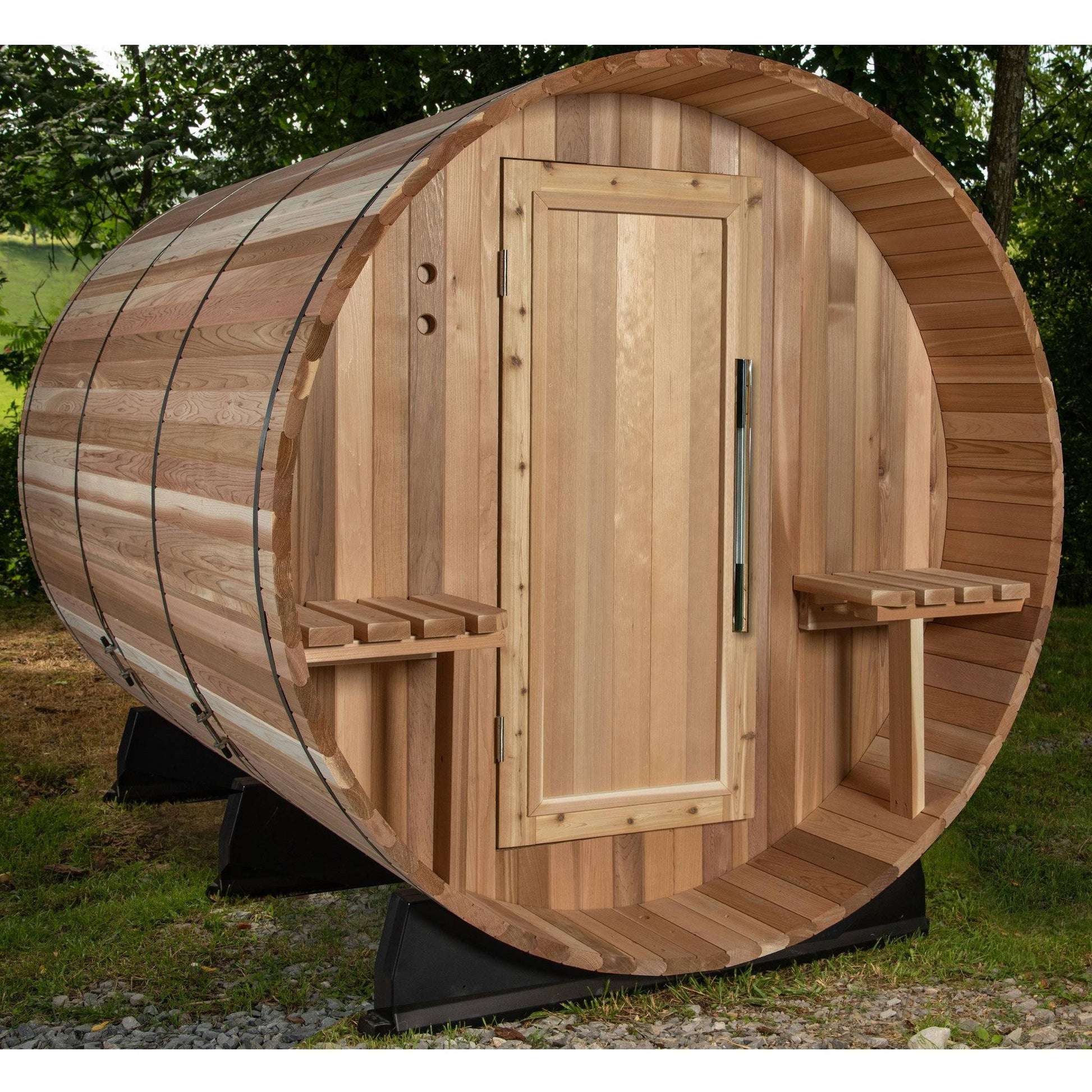 Almost Heaven Huntington 6 Person Canopy Barrel Sauna Rustic Cedar,Onyx - Stained Southern Pine Almost Heaven Sauna Barrel_Canopy_Huntington_wood_Door_1024x1024_2x_85a6b21e-4008-4904-803f-15cf3d20c429.jpg
