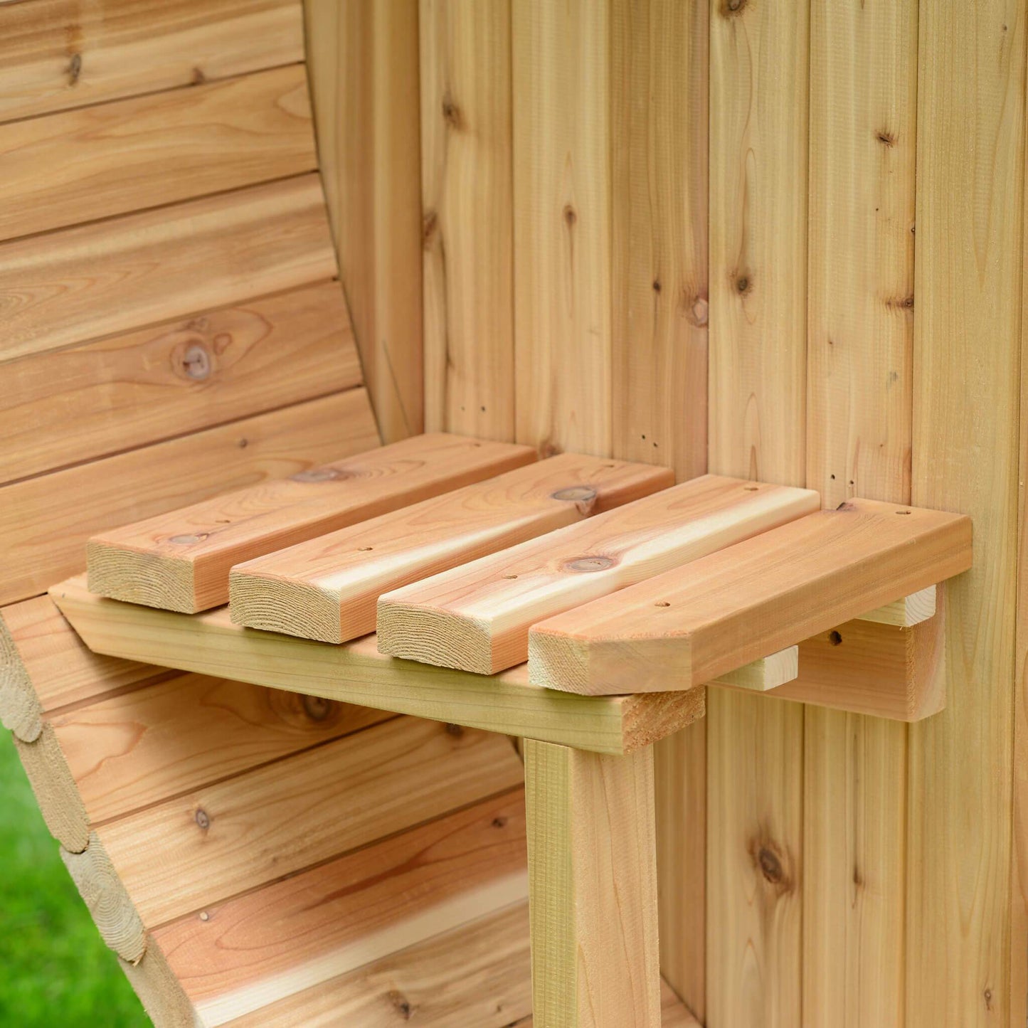 Almost Heaven Vienna 4+1 Canopy Barrel Sauna (2-Person) Rustic Cedar,Onyx - Stained Southern Pine Almost Heaven Sauna Barrel_Detail_Audra_Bench_1_1_1024x1024_2x_b11da4a7-5d8e-4e3d-8f99-3107144d9d5c.jpg