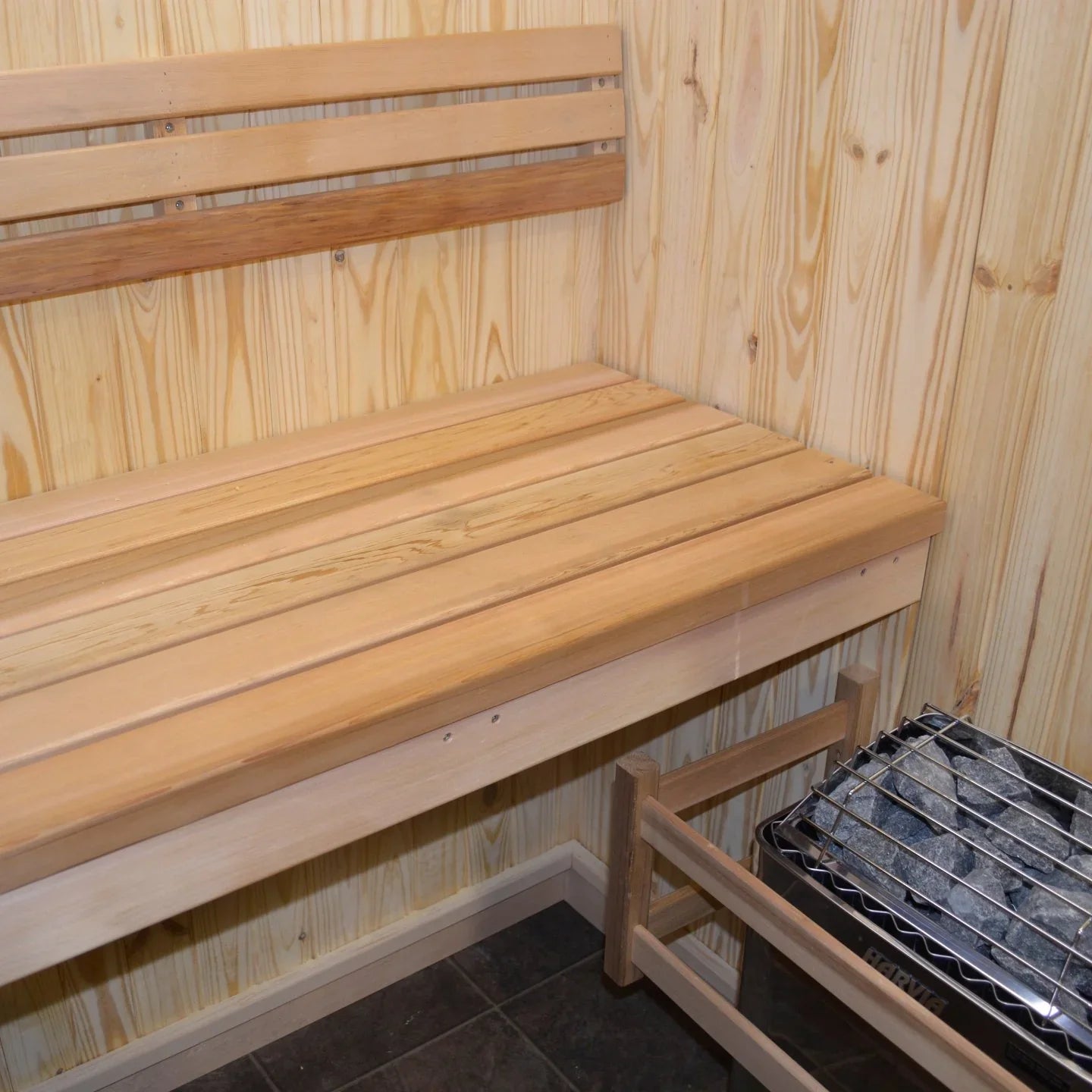 Almost Heaven Grayson 4 Person Indoor Sauna Respite Series Rustic Cedar,Fir Almost Heaven Sauna Bluestone_Bench.webp