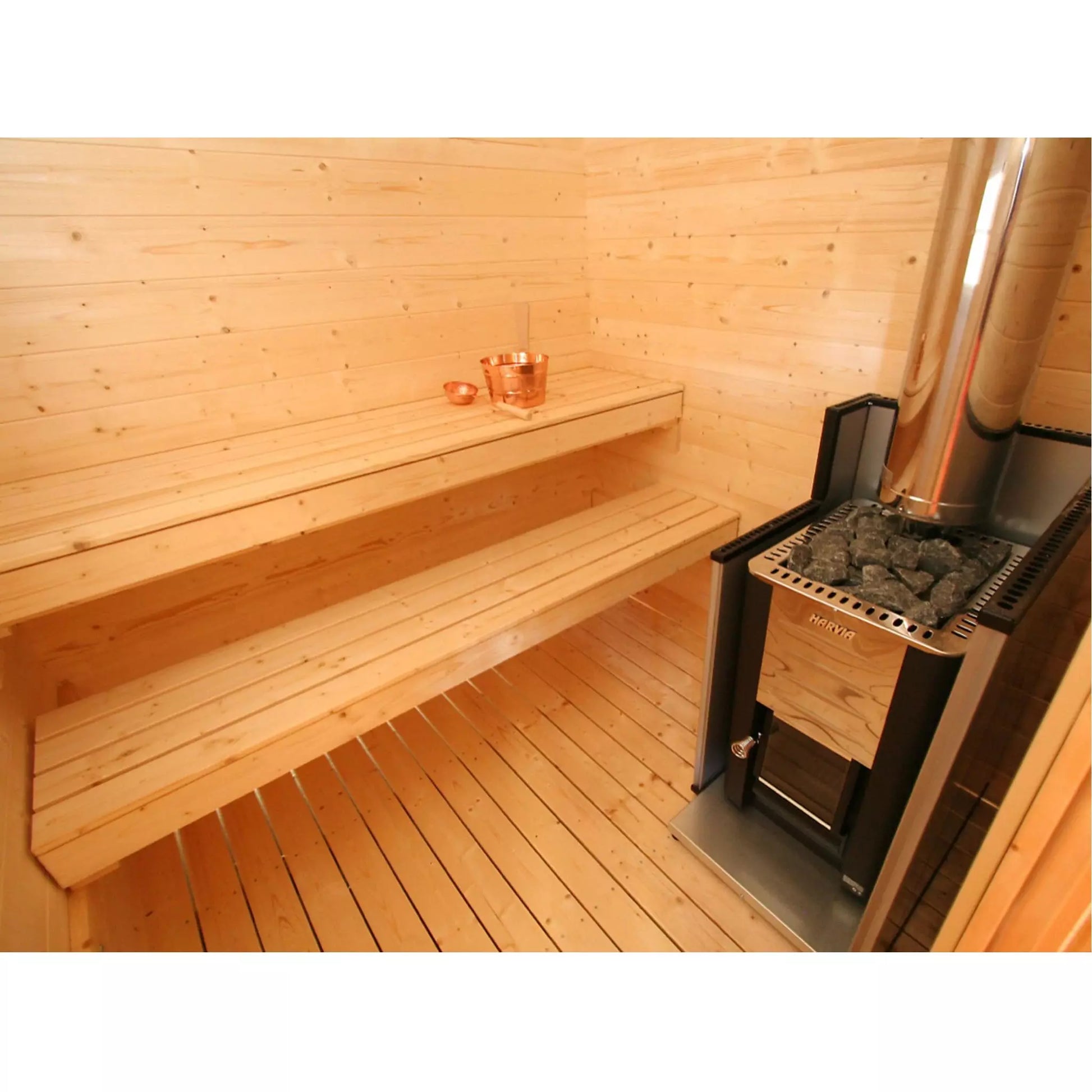Almost Heaven Sauna Allegheny 4 Person Cabin Sauna Nordic Spruce Almost Heaven Sauna Cabin_Interior_Shot_Allegheny_3_heater_1024x1024_2x_jpg.webp
