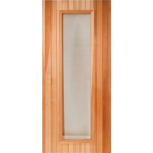 Finnish Sauna Builders Cedar Sauna ADA Door 3' x 6' with a Clear 16"x60" Tempered Thermo Glass Finnish Sauna Builders Cedar-ADA-1.png