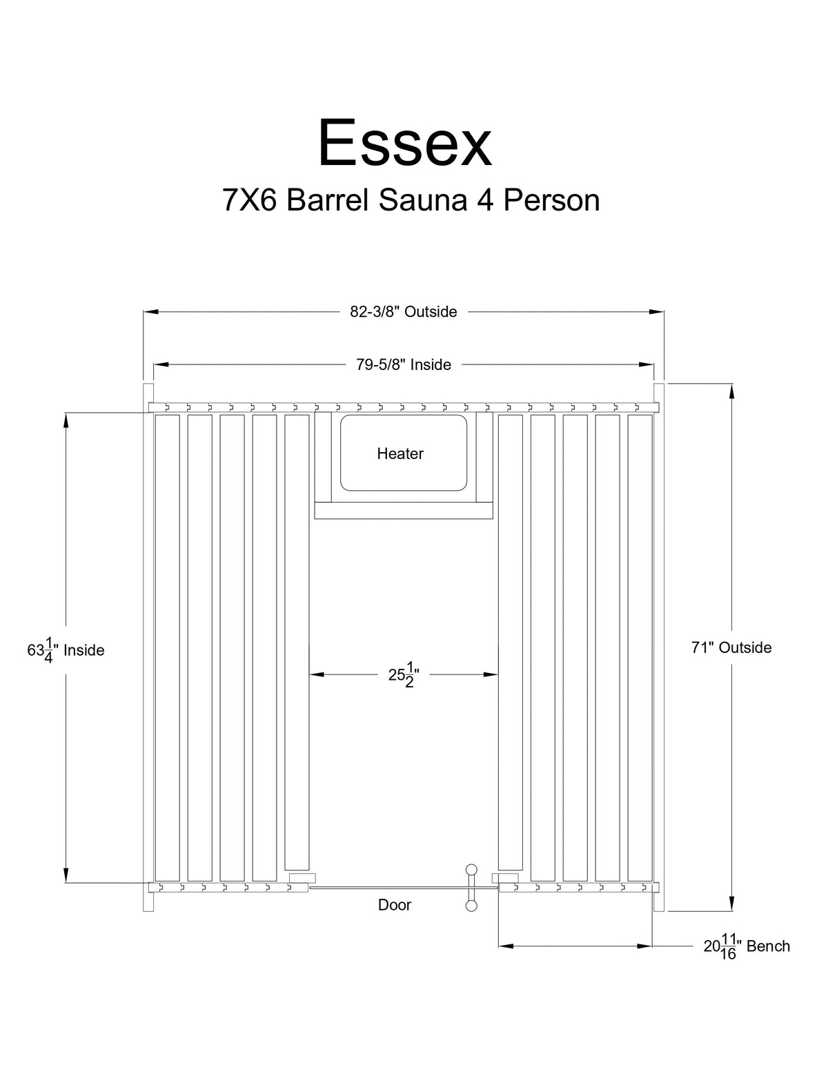 Almost Heaven Essex 4 Person Classic Barrel Sauna