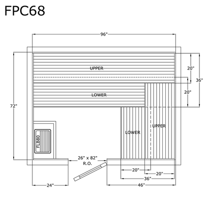 Finlandia Sauna 6' x 8' x 7' Pre-Cut Sauna Kit Standard Option / 7 Foot Tall / No Backrest,Standard Option / 7 Foot Tall / Backrest + $343.20,Standard Option / 7 Foot Tall / Backrest & Skirts + $1543.20,Standard Option / 8 Foot Tall - $397.32 / No Backres