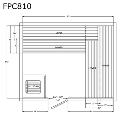 Finlandia Sauna 8' x 10' x 7' Pre-Cut Sauna Kit Standard Option / 7 Foot Tall / No Backrest,Standard Option / 7 Foot Tall / Backrest + $429.00,Standard Option / 7 Foot Tall / Backrest & Skirts + $1869.00,Standard Option / 8 Foot Tall + $510.84 / No Backre