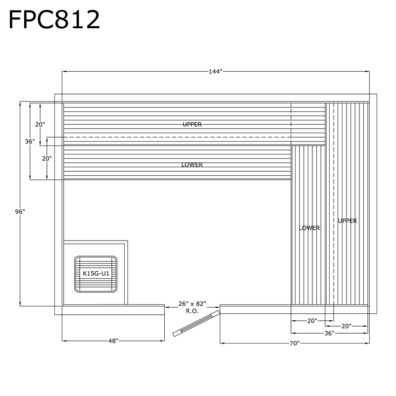 Finlandia Sauna 8' x 12' x 7' Pre-Cut Sauna Kit Standard Option / 7 Foot Tall / No Backrest,Standard Option / 7 Foot Tall / Backrest + $514.80,Standard Option / 7 Foot Tall / Backrest & Skirts +$2434.80,Standard Option / 8 Foot Tall + $567.60 / No Backres