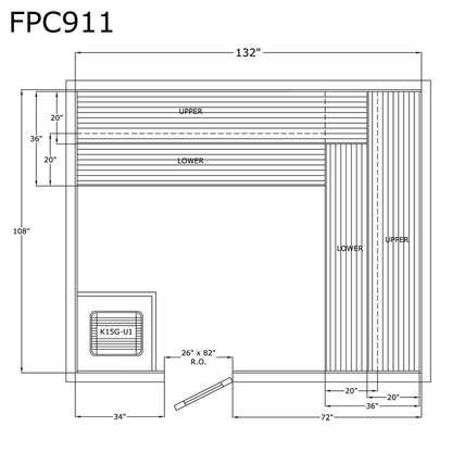 Finlandia Sauna 9' x 11' x 7' Pre-Cut Sauna Kit Standard Option / 7 Foot Tall / No Backrest,Standard Option / 7 Foot Tall / Backrest + $471.90,Standard Option / 7 Foot Tall / Backrest & Skirts + $2229.00,Standard Option / 8 Foot Tall + $567.60 / No Backre