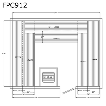 Finlandia Sauna 9' x 12' x 7' Pre-Cut Sauna Kit Standard Option / 7 Foot Tall / No Backrest,Standard Option / 7 Foot Tall / Backrest + $514.80,Standard Option / 7 Foot Tall / Backrest & Skirts + $3514.80,Standard Option / 8 Foot Tall + $595.98 / No Backre