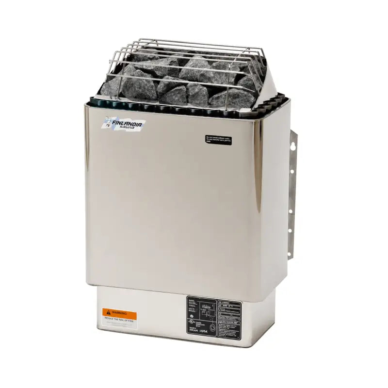 Finlandia FIN Sauna Heater — Choose Your kW 3 kW,4.5 kW,6 kW,8 kW Finlandia Sauna Finlandia_FIN-30_Sauna_Heater_Silver_Version.webp