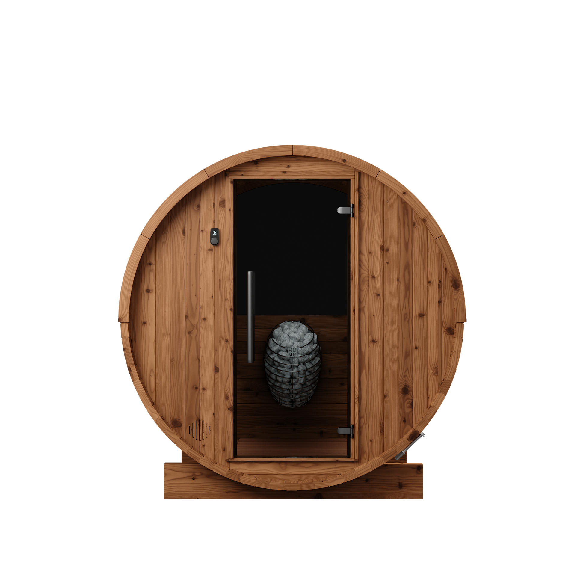 Thermory 2 Person Barrel Sauna No 54 DIY Kit with Window Thermally Modified Spruce,Thermally Modified Spruce - Ignite Thermory Front_8713ec96-2653-4161-99e2-611a1584e31b.png