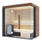 Harvia Lindea View Luxury 2-3 Person | Thermo Wood Reversible Sauna | With Virta 8KW Heater Thermo Wood Exterior and Light Lime Wood Interior,Thermo Wood Interior and Exterior Harvia Harvia_LindenSmallFin_LINDEA-V-S-F_p1.png
