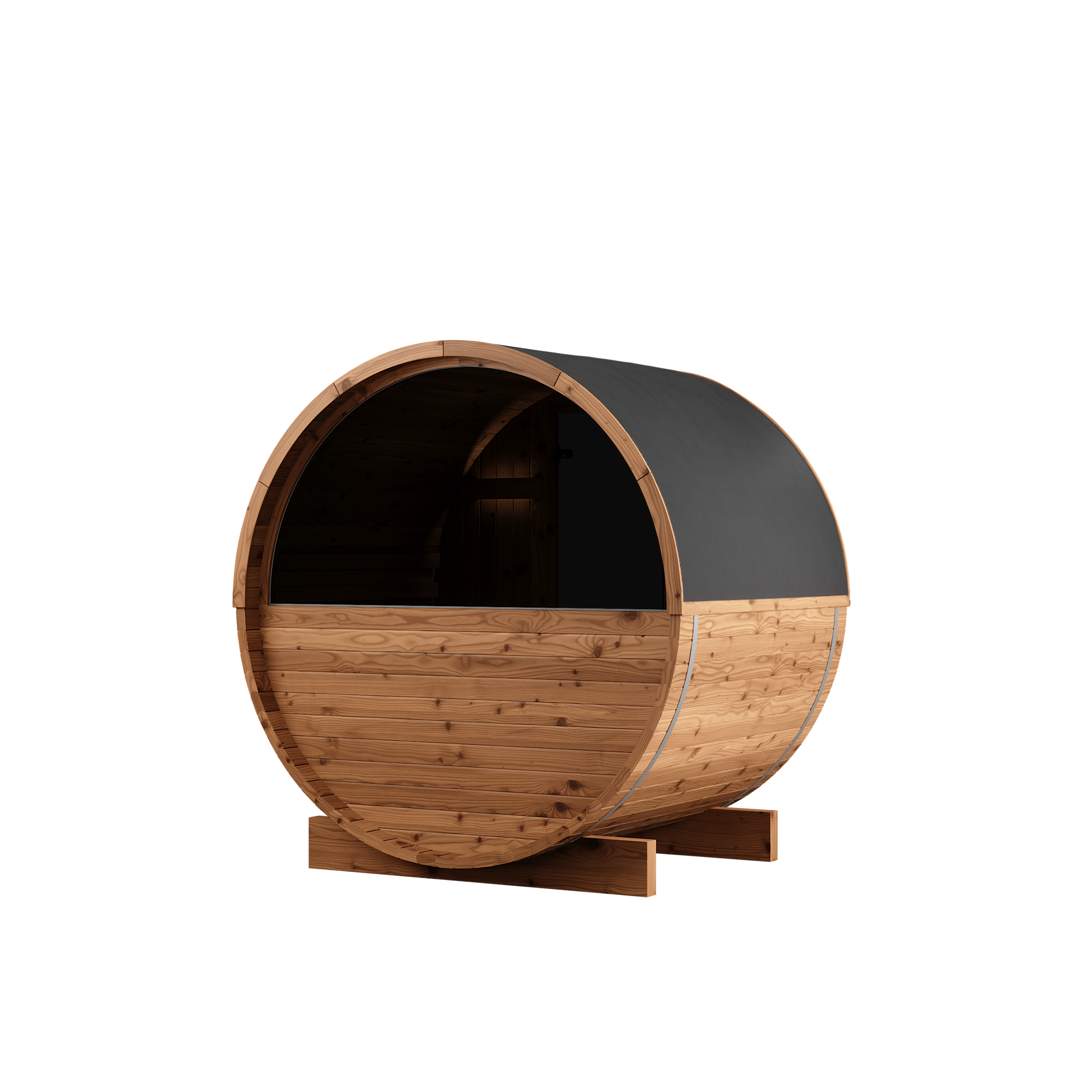 Thermory 2 Person Barrel Sauna No 54 DIY Kit with Window Thermally Modified Spruce,Thermally Modified Spruce - Ignite Thermory Left_pvc.png
