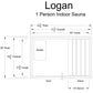 Almost Heaven Logan 1 Person Indoor Sauna Respite Series Rustic Cedar,Fir Almost Heaven Sauna LoganLayoutDrawing_1.webp