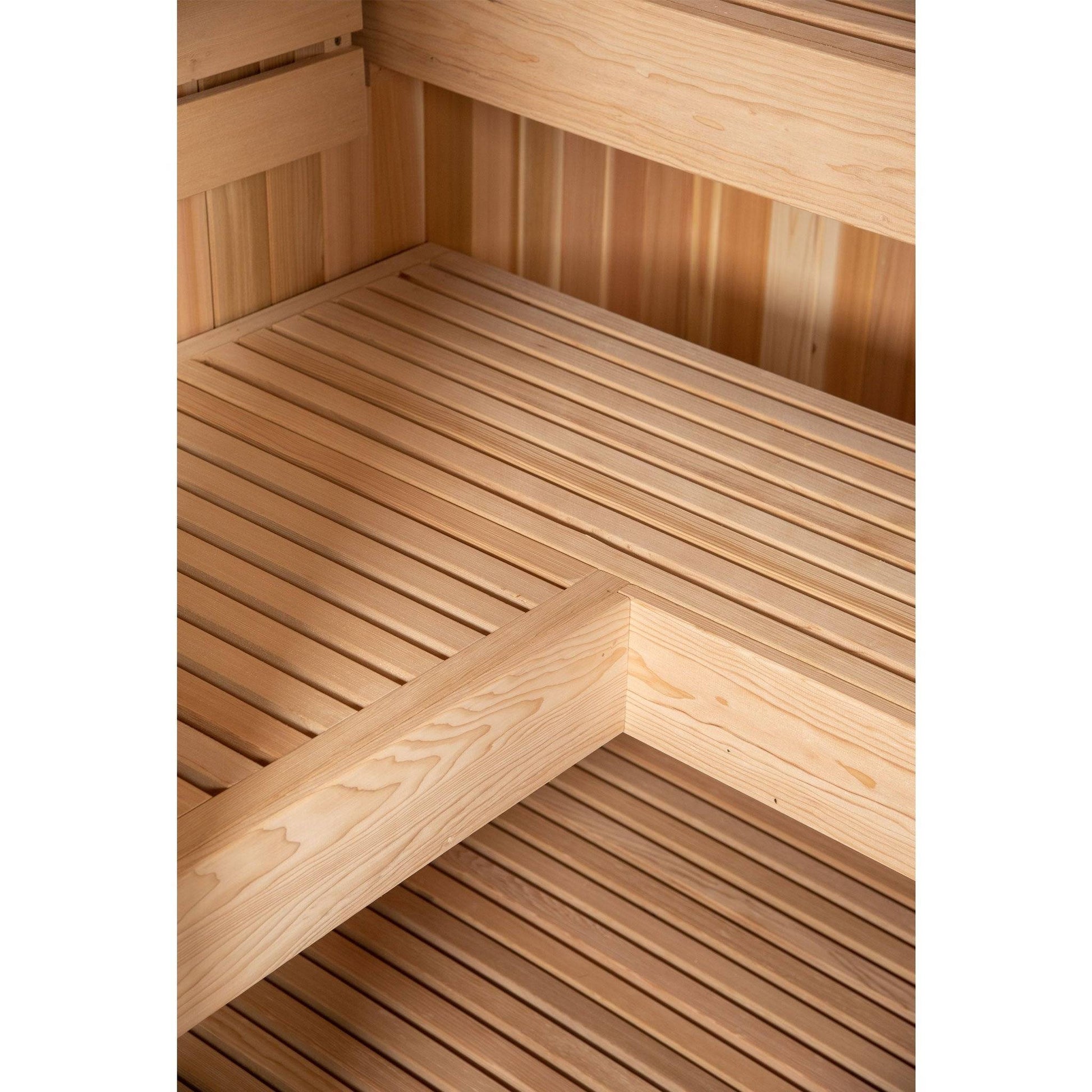 Almost Heaven Denali 6 Person Indoor Sauna Luxury Series - Rustic Cedar RUSTIC CEDAR (KNOTTY CEDAR),CLEAR CEDAR (FREE OF KNOTS) Almost Heaven Sauna Luxury_Details_DEnali_bench_1024x1024_2x_29637c8e-601b-476a-a5e8-b10dea2cf84c.jpg