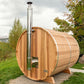 Dundalk Harmony Barrel Sauna 6'6" x 6'6" Dundalk LeisureCraft M3_Exterior_chimney_2aa0fd55-c095-4383-af87-dfb2613ed22b.heic