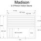 Almost Heaven Madison 3 Person Indoor Sauna Respite Series Rustic Cedar,Fir Almost Heaven Sauna MadisonLayoutDrawing.webp