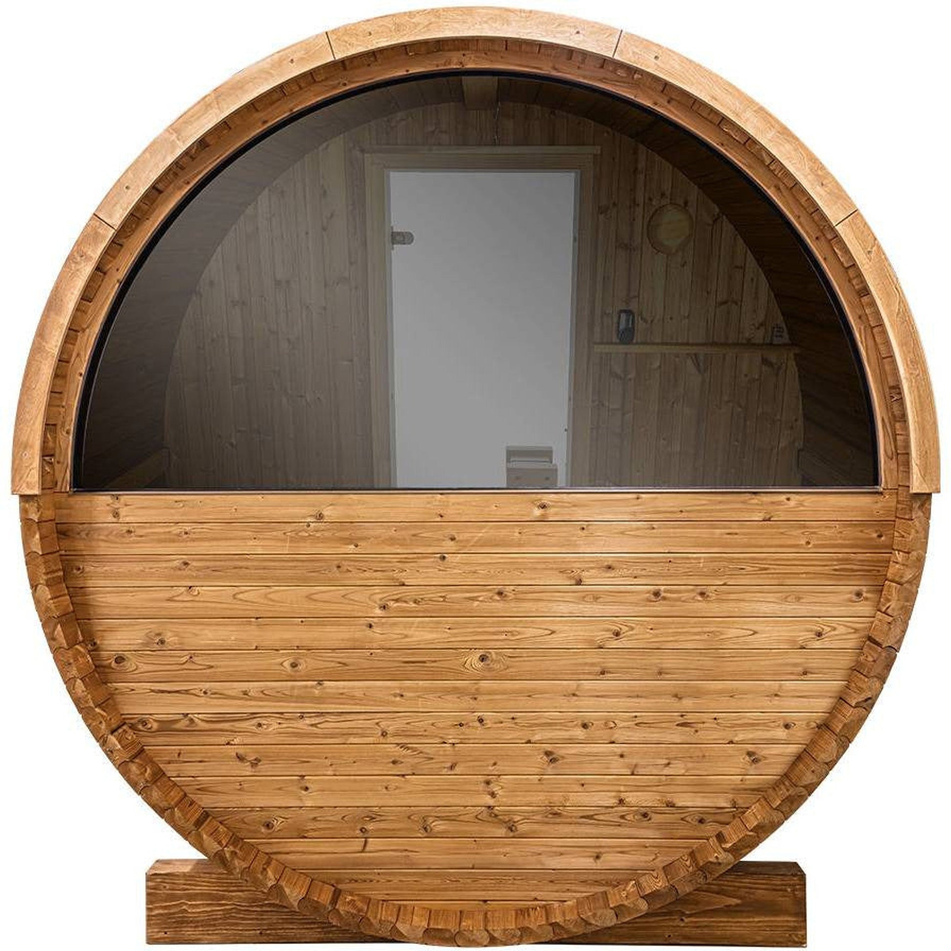 Thermory Barrel Sauna 60 DIY Kit with Porch and Window 4 Person Sauna Builder Thermally Modified Spruce Thermory No60_Back_04d3f39b-272a-4bbf-afad-e1b87a6c012d.jpg