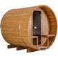 Thermory Barrel Sauna 60 DIY Kit with Porch and Window 4 Person Sauna Builder Thermally Modified Spruce Thermory No60_FrontCorner_75753b06-c059-4fc4-ae0f-f6230aeebc50.jpg