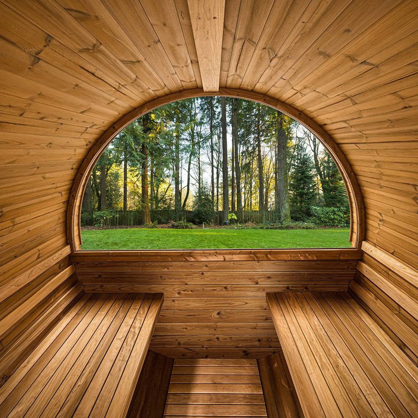 Thermory Barrel Sauna 60 DIY Kit with Porch and Window 4 Person Sauna Builder Thermally Modified Spruce Thermory No60_Interior1_a6952e87-4e76-4b09-bd0a-f3aa74a1aa67.jpg