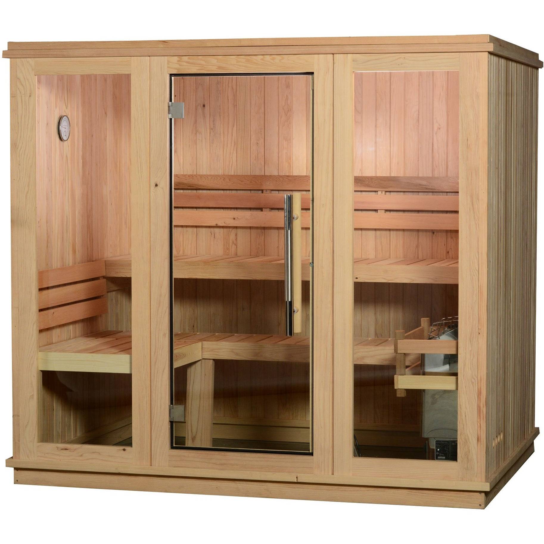 Almost Heaven Bridgeport 6 Person Indoor Sauna Respite Series Rustic Cedar,Fir Almost Heaven Sauna Respite_Bridgeport_white_BG_1024x1024_2x_1462a34c-f6a4-4c32-8102-fb75f30ec277.jpg