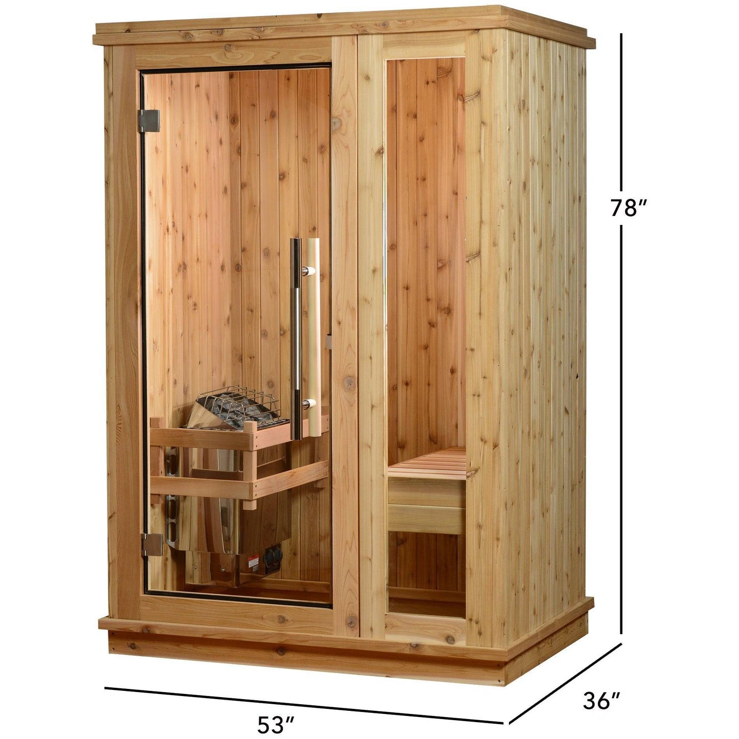 Almost Heaven Logan 1 Person Indoor Sauna Respite Series Rustic Cedar,Fir Almost Heaven Sauna Respite_Logan_Rustic_measurements_1024x1024_2x_f582c536-e234-40ea-baca-79b1999d285a.jpg