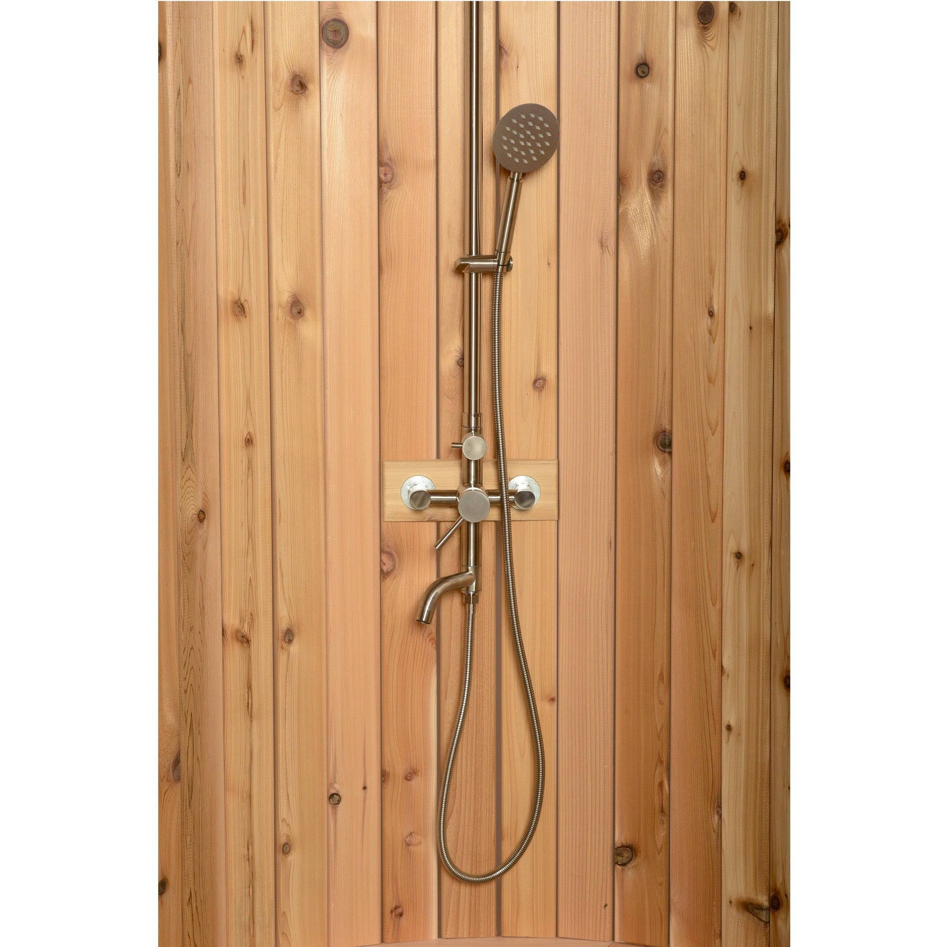 Almost Heaven Ellipse Outdoor Shower Rustic Cedar / No Floor / Nickel,Rustic Cedar / No Floor / Onyx,Rustic Cedar / Floor / Nickel,Rustic Cedar / Floor / Onyx Almost Heaven Sauna Rustic_Ellipse_Fixture_f5e11330-abca-483a-a935-2f98e884847c.jpg