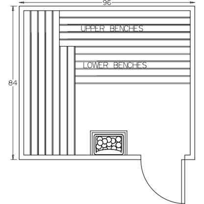 Finnish Sauna Builders 7' x 8' x 7' Pre-Built Indoor Sauna Kit Clear Cedar / Option 1 Finnish Sauna Builders ScreenShot2022-10-04at4.30.41PM.png