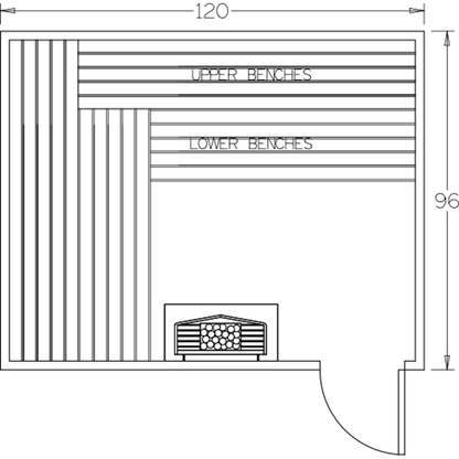 Finnish Sauna Builders 8' x 10' x 7' Pre-Built Indoor Sauna Kit Clear Cedar / Option 1 Finnish Sauna Builders ScreenShot2022-10-04at5.05.10PM.png