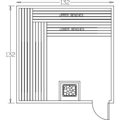 Finnish Sauna Builders 11' x 11' x 7' Pre-Built Indoor Sauna Kit Clear Cedar / Option 1 Finnish Sauna Builders ScreenShot2022-10-05at4.54.27PM.png