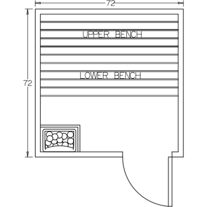 Finnish Sauna Builders 6' x 6' x 7' Pre-Built Outdoor Sauna Kit with Cedar Panelized Roof Option 1 / Without Floor,Option 1 / With Floor Finnish Sauna Builders ScreenShot2022-10-11at11.45.12AM.png