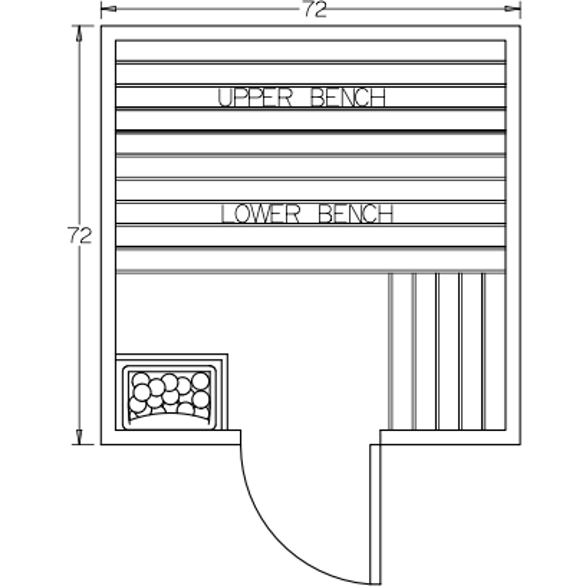 Finnish Sauna Builders 6' x 6' x 7' Pre-Built Outdoor Sauna Kit with Cedar Panelized Roof