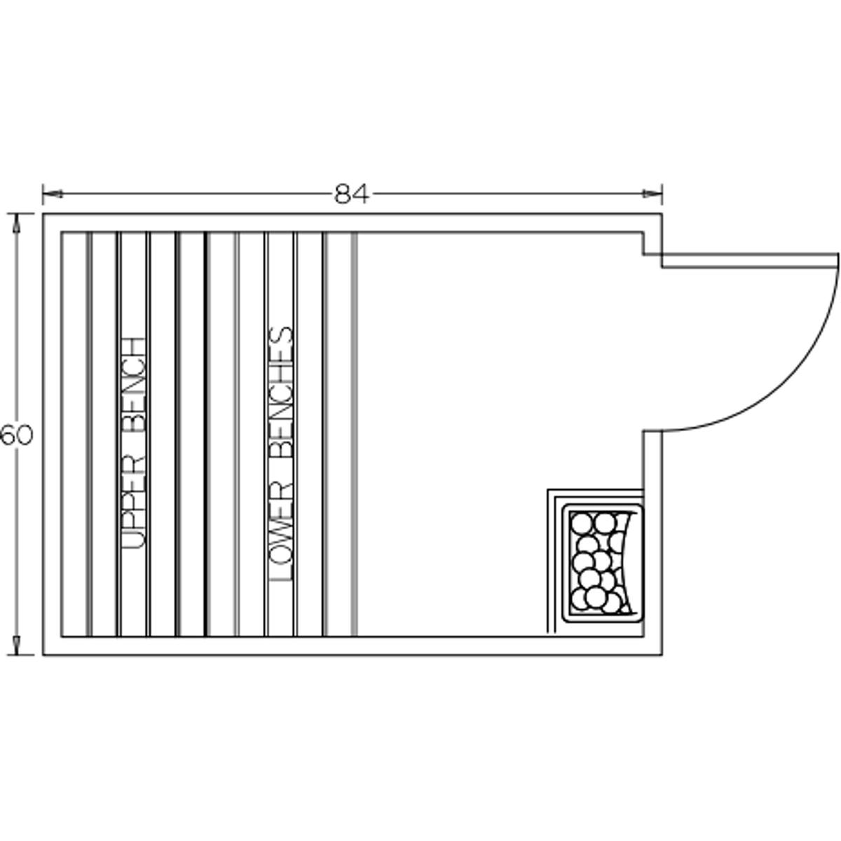 Finnish Sauna Builders 5' x 7' x 7' Pre-Built Outdoor Sauna Kit with A-Frame Cedar Shake Roof