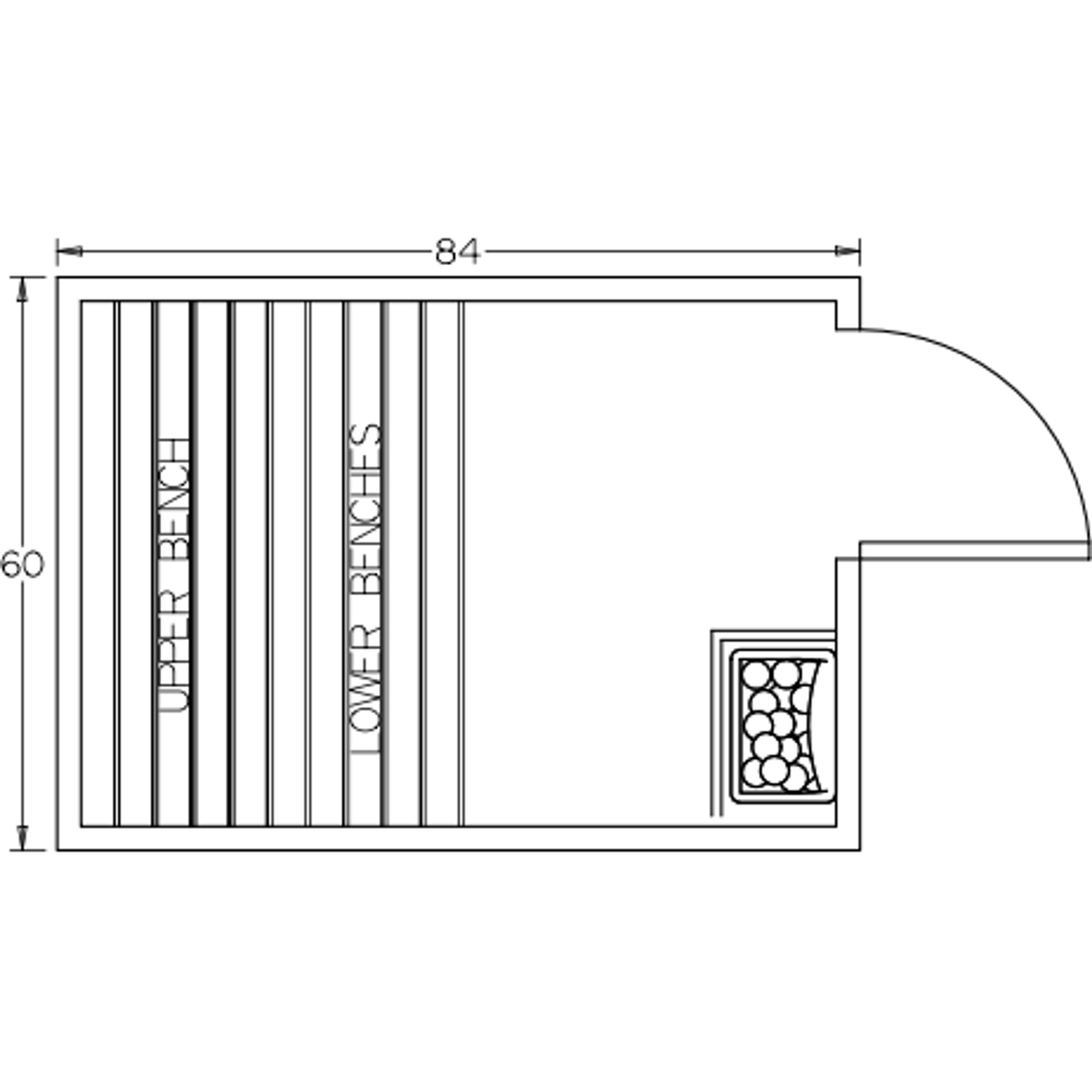 Finnish Sauna Builders 5' x 7' x 7' Pre-Built Outdoor Sauna Kit with A-Frame Cedar Shake Roof