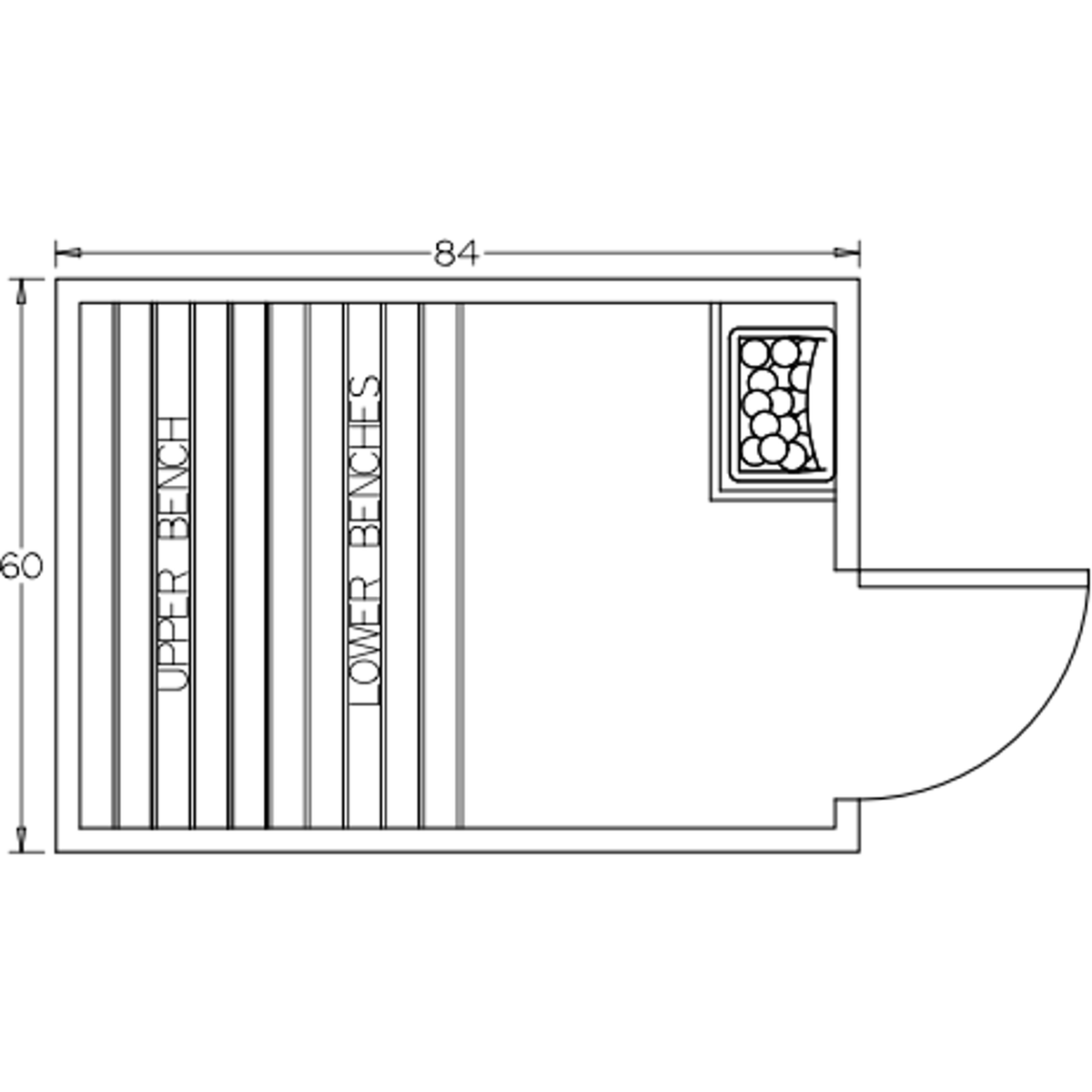 Finnish Sauna Builders 5' x 7' x 7' Pre-Built Outdoor Sauna Kit with A-Frame Cedar Shake Roof