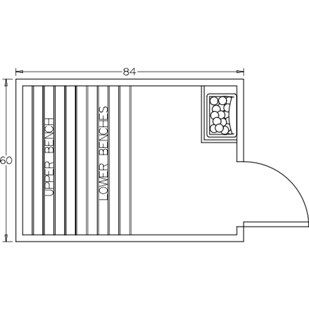 Finnish Sauna Builders 5' x 7' x 7' Pre-Built Outdoor Sauna Kit with A-Frame Cedar Shake Roof