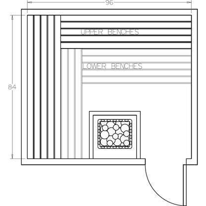 Finnish Sauna Builders 7' x 8' x 7' Pre-Cut Sauna Kit Option 1 / 7 Foot Tall / No Backrest,Option 1 / 7 Foot Tall / Backrest + $343.20,Option 1 / 8 Foot Tall + $425.70 / No Backrest,Option 1 / 8 Foot Tall + $425.70 / Backrest + $343.20 Finnish Sauna Build