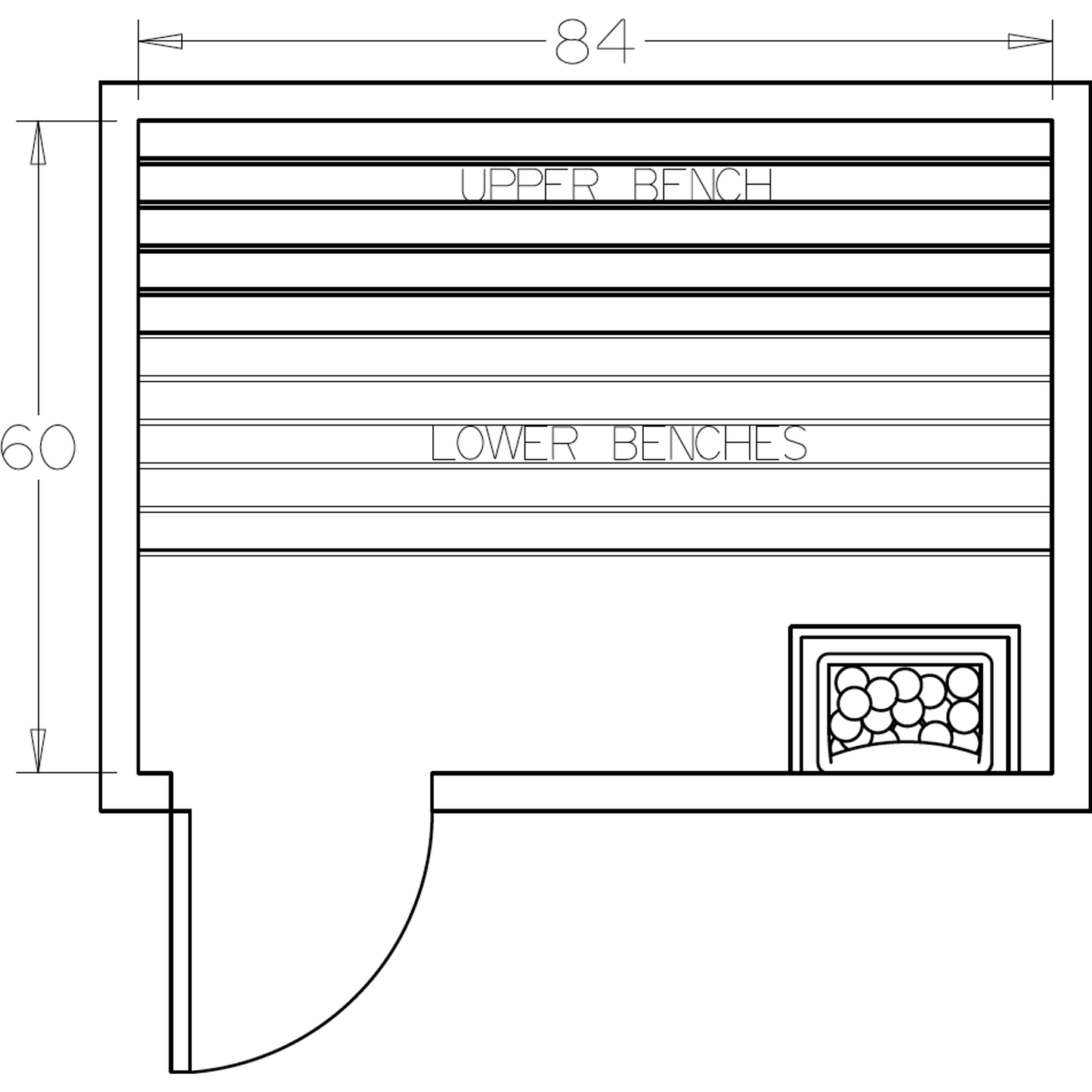 Finnish Sauna Builders 5' x 7' x 7' Pre-Cut Sauna Kit