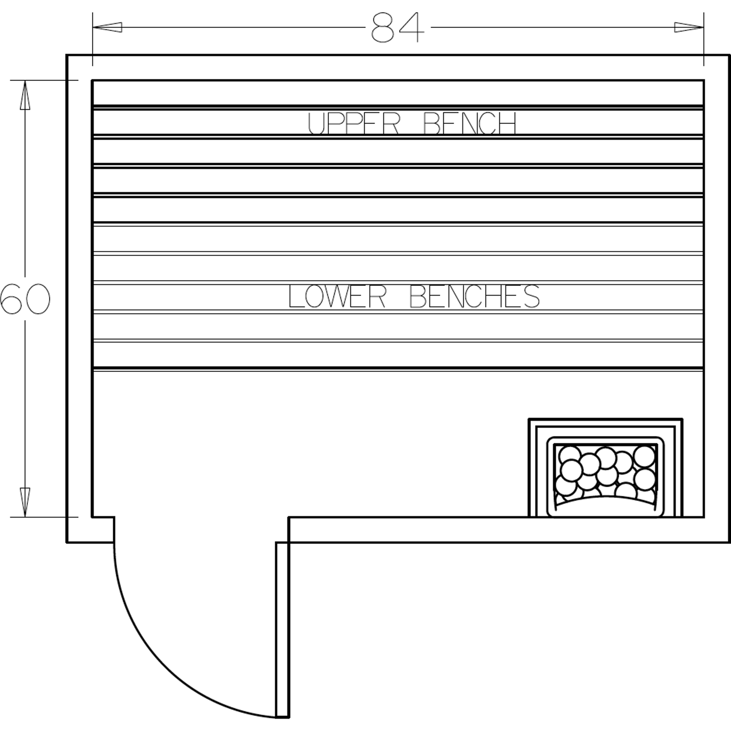 Finnish Sauna Builders 5' x 7' x 7' Pre-Cut Sauna Kit