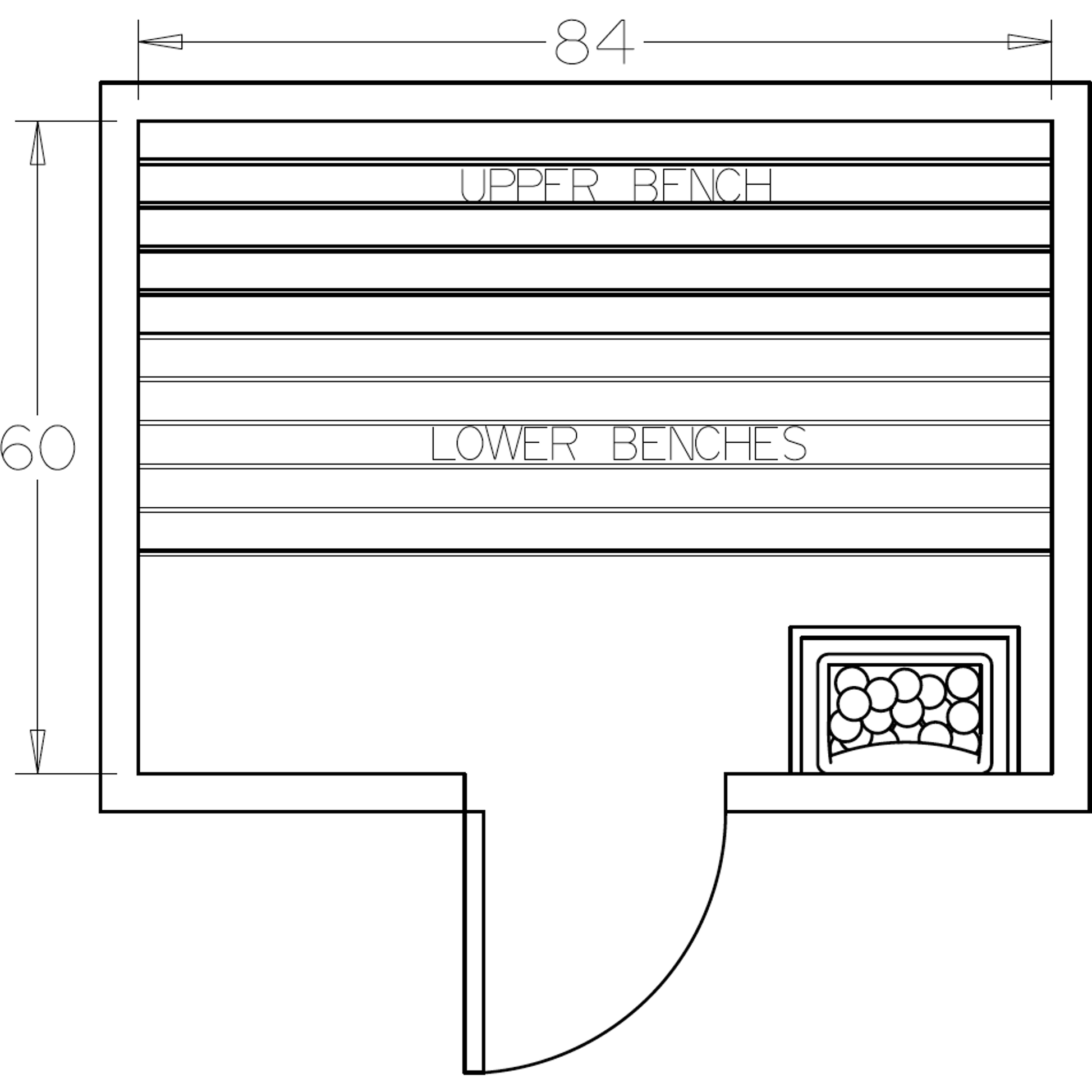 Finnish Sauna Builders 5' x 7' x 7' Pre-Cut Sauna Kit