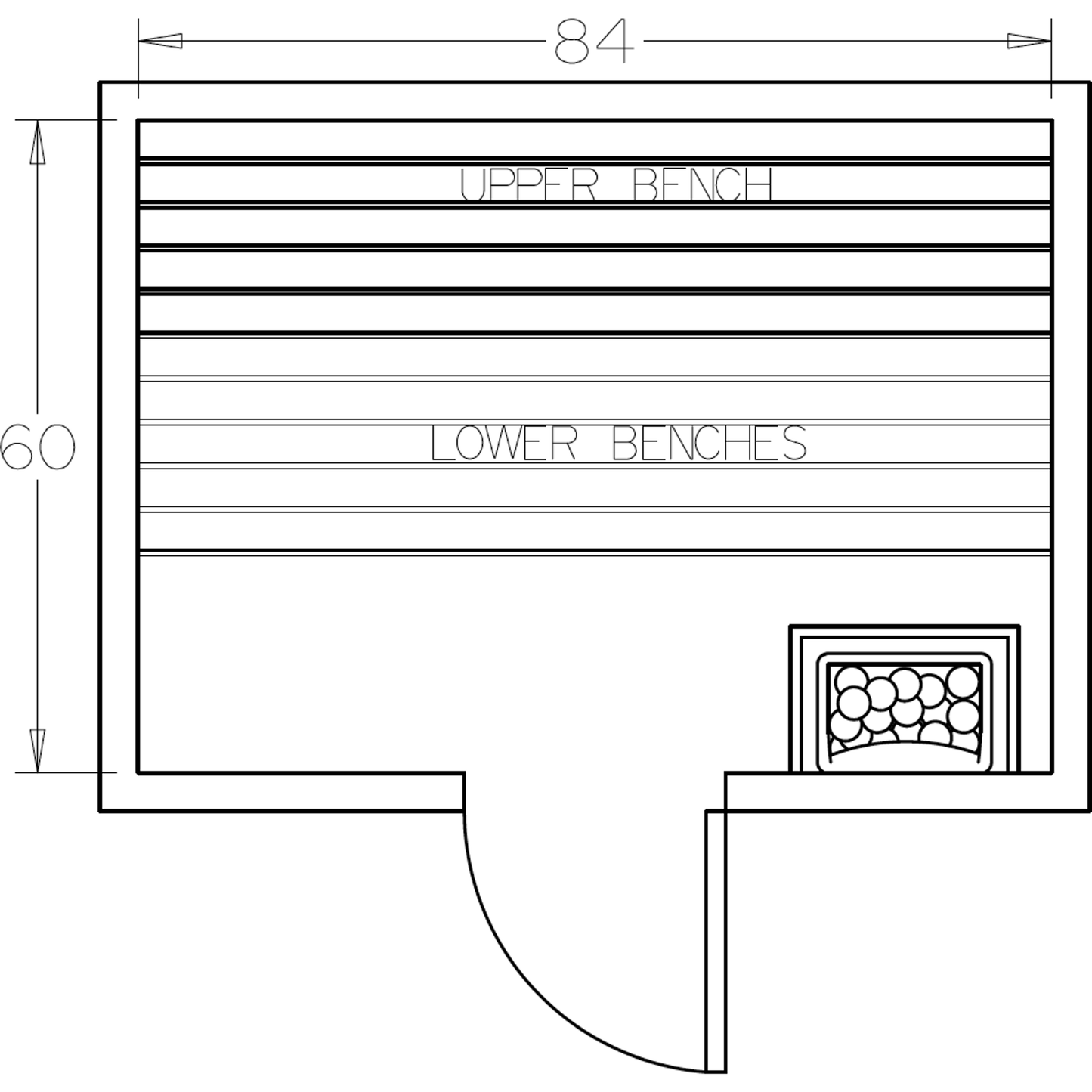 Finnish Sauna Builders 5' x 7' x 7' Pre-Cut Sauna Kit