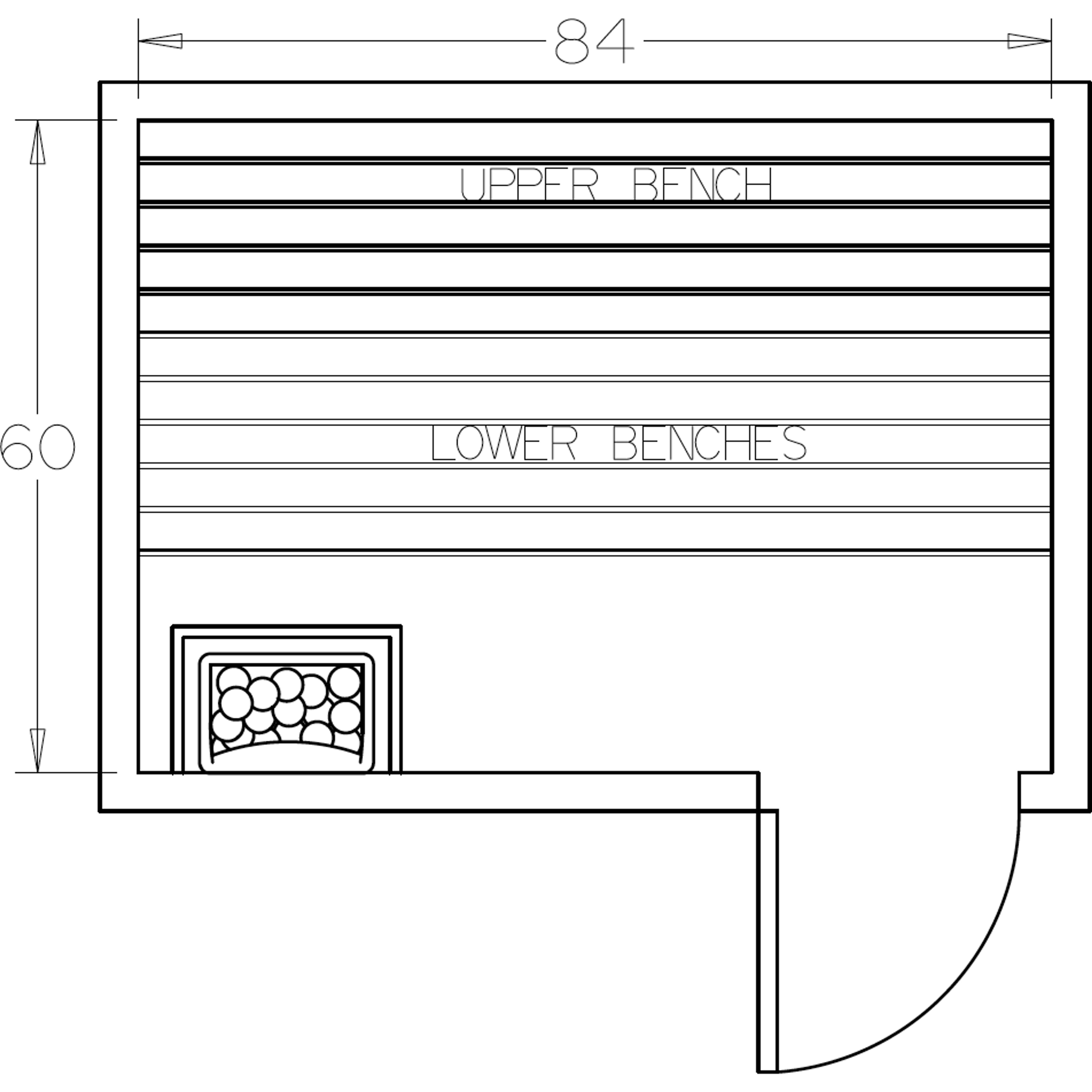 Finnish Sauna Builders 5' x 7' x 7' Pre-Cut Sauna Kit