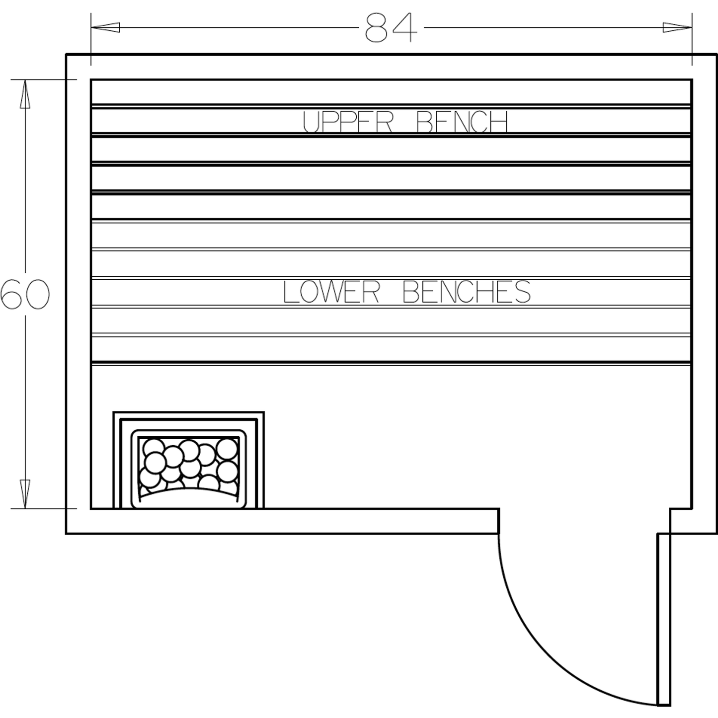 Finnish Sauna Builders 5' x 7' x 7' Pre-Cut Sauna Kit