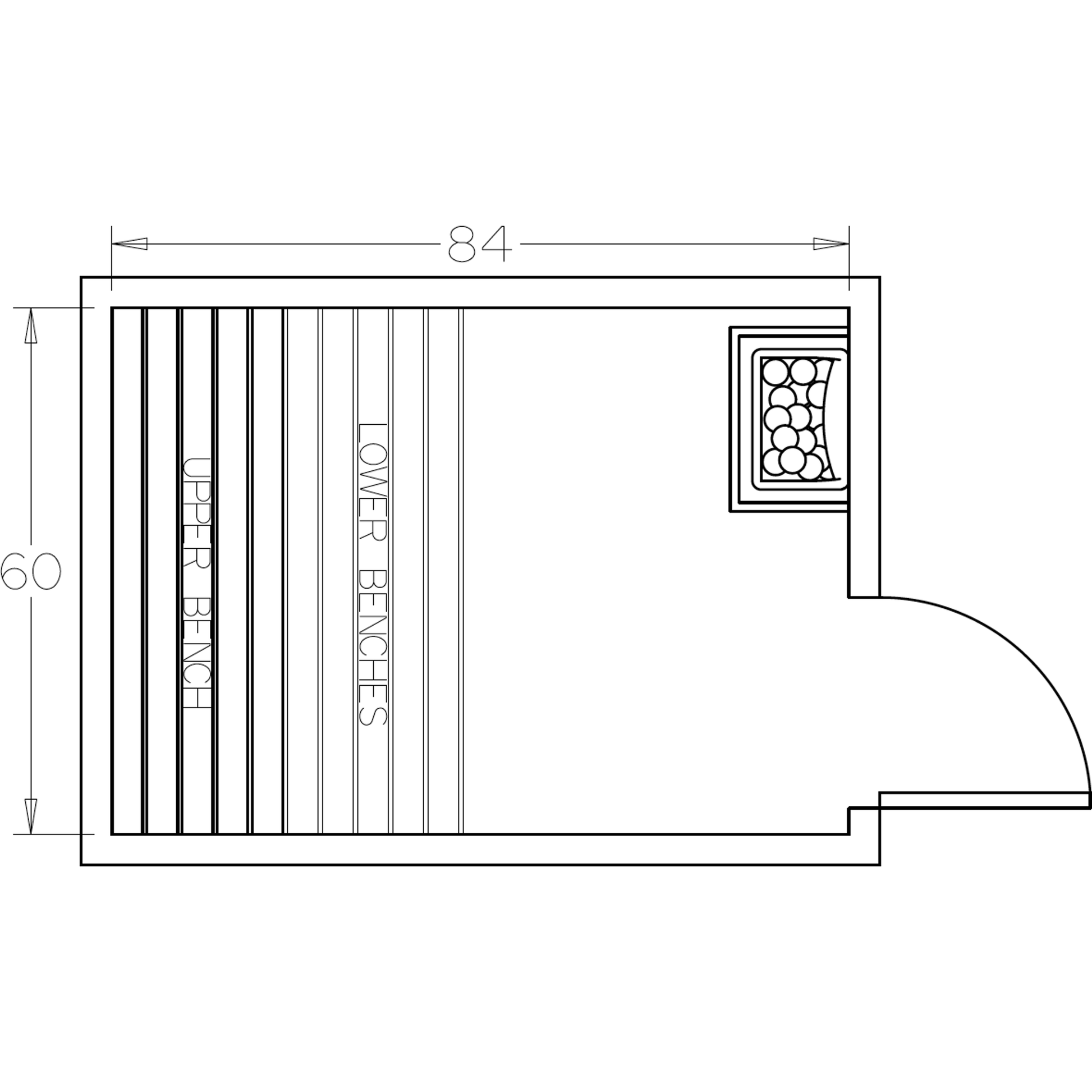 Finnish Sauna Builders 5' x 7' x 7' Pre-Cut Sauna Kit