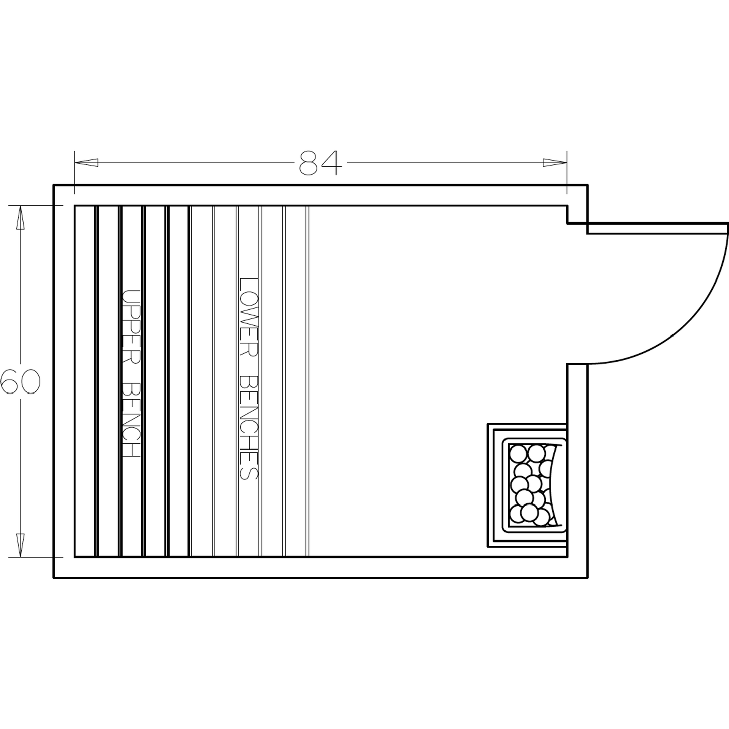 Finnish Sauna Builders 5' x 7' x 7' Pre-Cut Sauna Kit