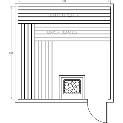 Finnish Sauna Builders 9' x 9' x 7' Pre-Cut Sauna Kit Option 1 / 7 Foot Tall / No Backrest,Option 1 / 7 Foot Tall / Backrest + $386.10,Option 1 / 8 Foot Tall + $510.84 / No Backrest,Option 1 / 8 Foot Tall + $510.84 / Backrest + $386.10 Finnish Sauna Build